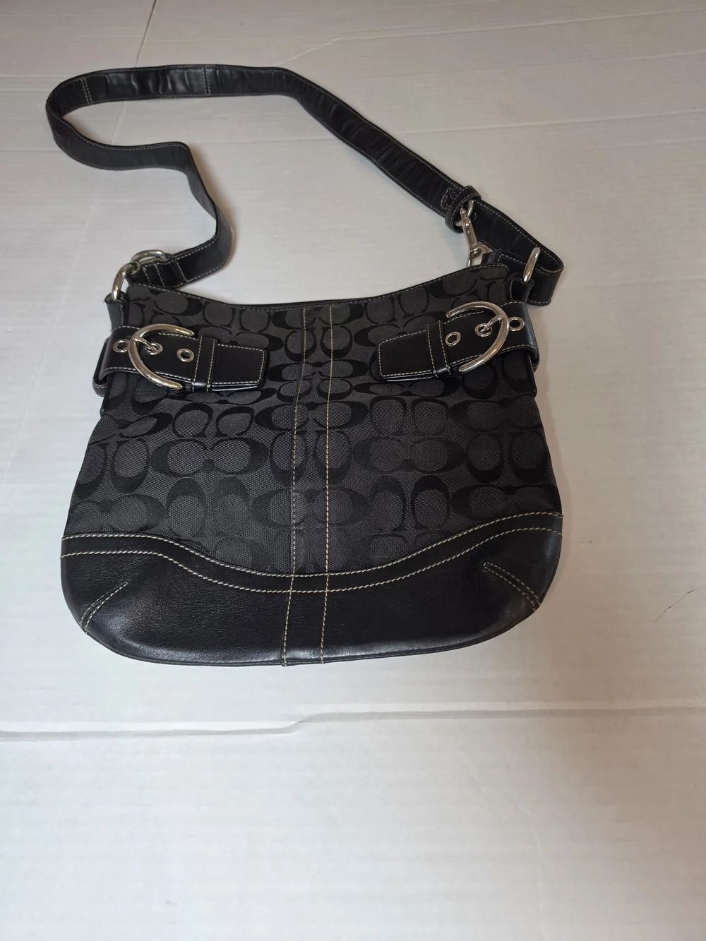 Coach G05K-3574 Signature Soho Duffel Shoulder/Crossbody Bag Purse Black
